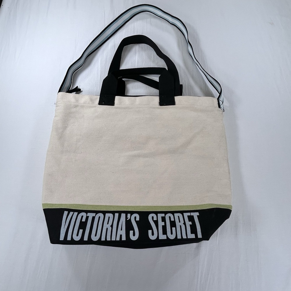Victoria's Secret Limited Edition Canvas Tote Beach Gym Bag Insulated Removable